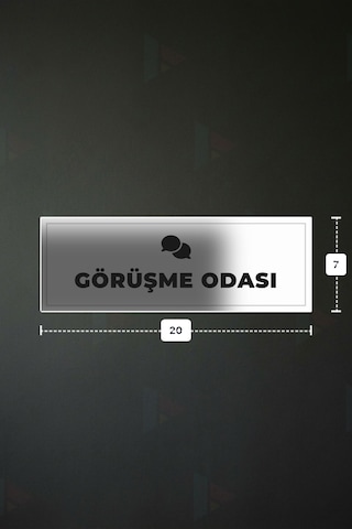 Görüşme Odası Yazılı - Metal - Beyaz Renk - Kapı İsimliği - 20x7 Cm