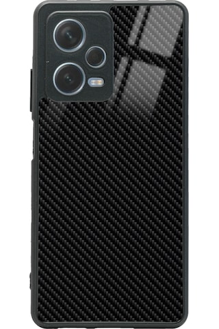 Xiaomi Redmi Note 12 Pro 5g Carbon Tasarımlı Glossy Telefon Kılıfı Siyah