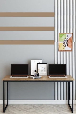 Reflekta Atlantik Çam Siyah Metal Ayaklı 60x160 Çalışma Masası Ofis Masası Oyuncu Masası Yemek Masası Atlantik Çamı