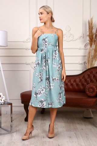 Aymeravm - Sırt Dekolteli Ip Askılı Desenli Kadın Elbise - Kn... (547454546)