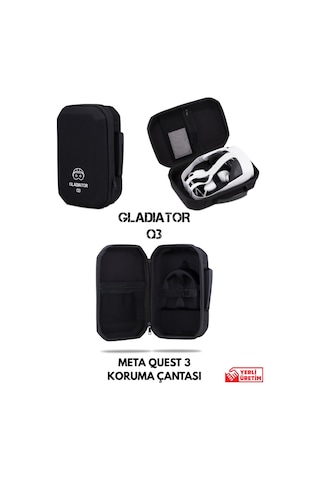 Gladiator Q3 Gri Meta Quest 3 Çantası Quest 3 Ve 3s Uyumlu Özel Çanta