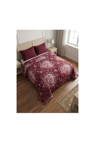 Flanel Pazen Çift Kişilik Yorgan 195 215 Bordo