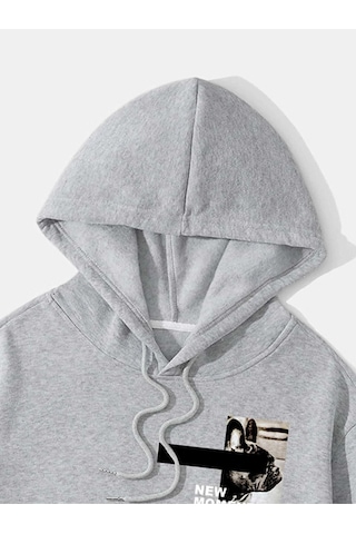 Altamira Unisex New Moment Baskılı Oversize Kapşonlu Sweatshirt 001