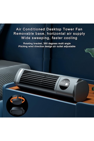 Hp-f21 Usb Şarjlı Sessiz Kule Tipi Masaüstü Mini Fan 3 Kademe Ofi