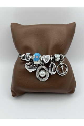 Arnes Jewelry Çelik Silver Incili Bileklik Ar09 Silver