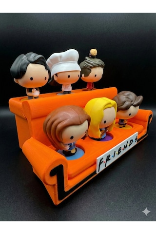 Friends Koltuk Temalı Mini Figür Sergileme Standı (6 Figürlük, Sadece Stand)