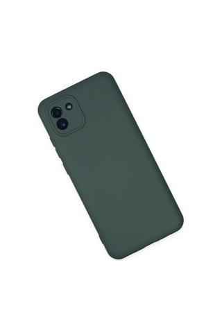 Samsung Samsung Uyumlu Galaxy A03 Kılıf Nano İçi Kadife Silikon - Koyu Yeşil