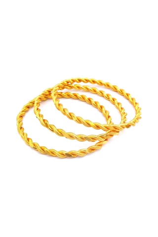 İmitasyon Burma Bilezik 2'li Model 6.5 Mm - 3 Adet Bset-104 Altın