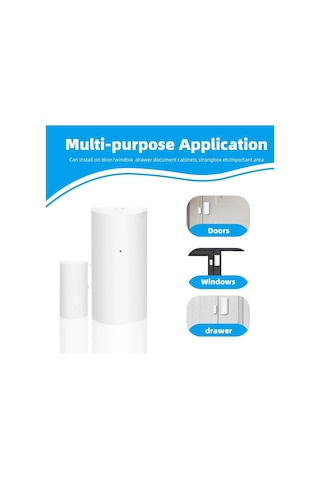 2 Adet Akıllı Kablosuz Kapı Pencere Alarmı S-link Manyetik Wifi Sensör Tuya Uyumlu Sl-eg05 Genel