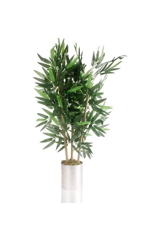 Yapay Çiçek Yapay Bambu Ağacı Paslanmaz Aleminyum Saksılı 80Cm