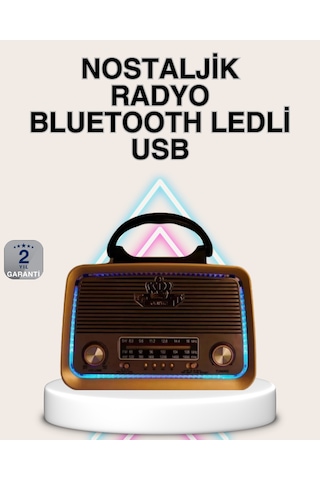 Ahşap Nostaljik Radyo Usb Sd Kart Destekli