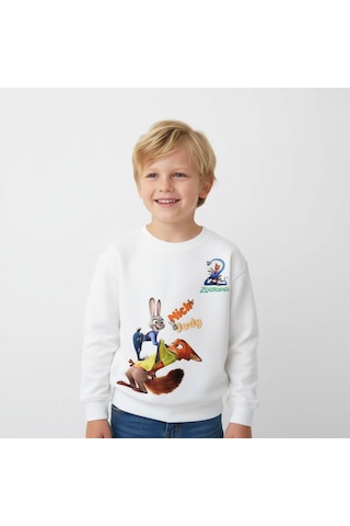 Seabubbles Zootopia Çocuk Sweatshirt KREM