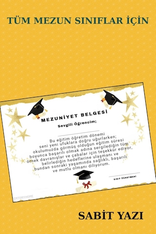 A4 Boy Mezuniyet Belgesi 10 Adet - Kalın Kart - Yıl Sonu Hediye Yüksek Kalite Baskı 1.hamur Standart