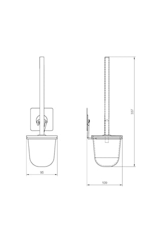 Teknotel Yapışkanlı Paslanmaz Tuvalet Fırçası Mat Siyah St195
