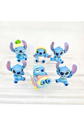 Stitch Mini Koleksiyon Figürü Pvc Dekoratif Figür Rastgele 1 Adet