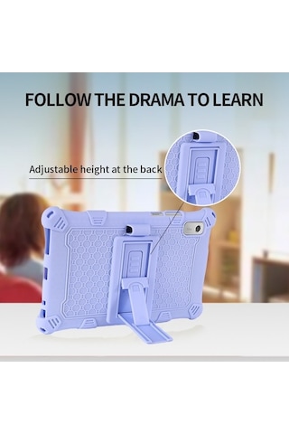 Didadodo Lenovo Tab M9 Uyumlu Pc + Silikon Kılıf + Omuz Kayışı + Ayarlanabilir Kickstand Kılıf Arka Kapak