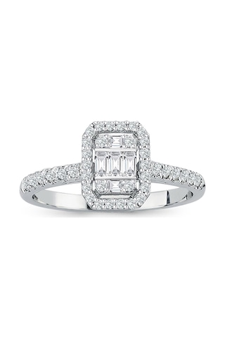 Modern Tasarım Baget Kare Tektaş Yüzük