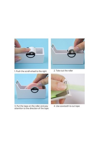 Willowhaven Ofis Bant Tutucu Dispenseri, Beyaz, 25mm Çap, 9.5x3x5.7cm Boy, 18mm Genişlikli Bant İçin, Dayanıklı Masaüstü Kesici Diğer