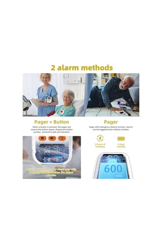 Anjiexun Yaşlı İzleme İçin Titreşimli Kablosuz Sos Çağrı Butonu