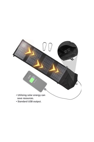 Hfambition 14w Çift Usb Güneş Enerjisi Şarj Paneli, Katlanabilir Taşınabilir Solar Şarj Cihazı 4 Katlı