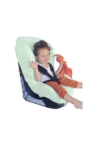 4katlı Müslin Bebek Oto Koltuk Kılıfı Lastikli %100pamuk Mint