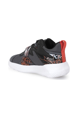 Slazenger Knıght I Unisex Çocuk Cırt Cırtlı Koyu Gri / Turuncu Günlük Spor Ayakkabısı