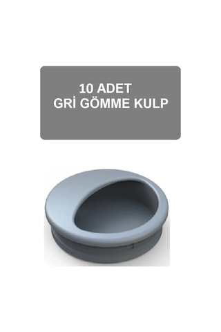 Adilon Gömme Kulp, 50 mm, Gri (10 Adet)