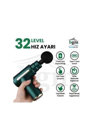 Şarjli Masaj Topu Aleti Yeşil