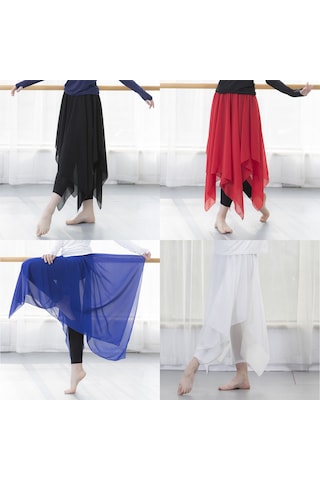 Gajeena "2'li 1 Arada Nefes Alabilir Dans Eteği - Yoga, Performans İçin Rahat Polyester Kumaş" SiYAH