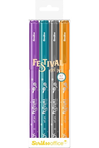 Office Festival Jel Kalem 0.7 Mm Vivid Renkler 4&apos Lü Blıster - 2 124-Pembe
