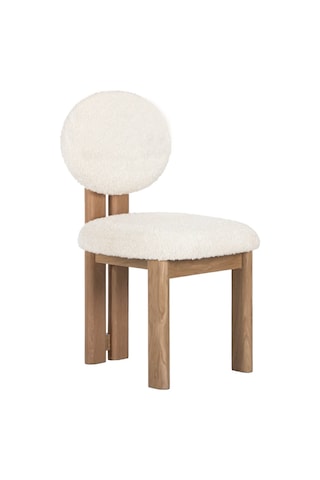 Coco İskandinav Teddy Natural Ahşap Bohem Sandalye Natural - Antrasit