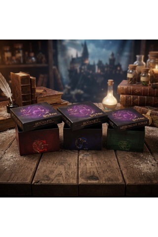 Bakgelal Harry Potter Hogwarts Lisanslı 3 Lü Dekoratif Saklama Kutusu Seti İç İçe Geçebilen Hediye Kutuları- Görekemli Hogwarts Tasarımlı - 9013756133961