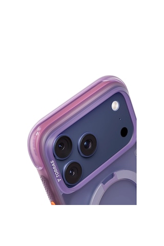 Torras Apple iPhone Uyumlu 17 Pro O Stand Q3 Spin Air Serisi Magsafe Kılıf - Lacivert Mor