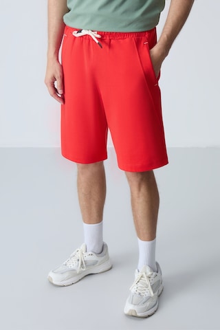 Air Jones Tommy Life Fiesta Pamuklu Kalın Yumuşak Dokulu Standart Fit Basic Erkek Şort - 81278 Kırmızı