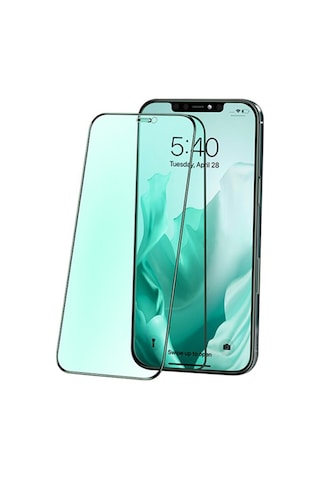 Ally Apple Uyumlu iPhone 12 Pro Max Anti -Blue Green Light Göz Korumalı Siyah