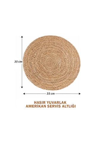 35 Cm Hasır Yuvarlak Amerikan Servis Altlığı Supla Altın