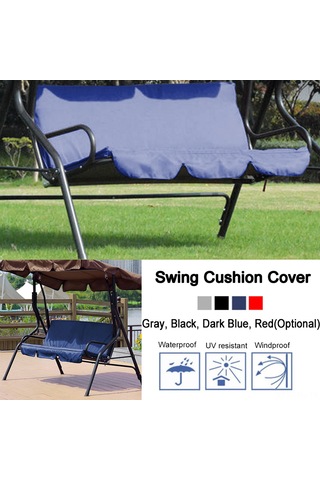 Tenfowee Mutfak Bahçe Dış Mekan 3 Koltuklu Salıncak Yastık Kılıfı, 190t Poliester Taffeta, Su Geçirmez, Dayanıklı, 150x50x10cm, Mavi