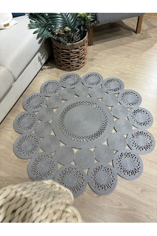 Marguerite Trikot Papatya Model Kilim Gri