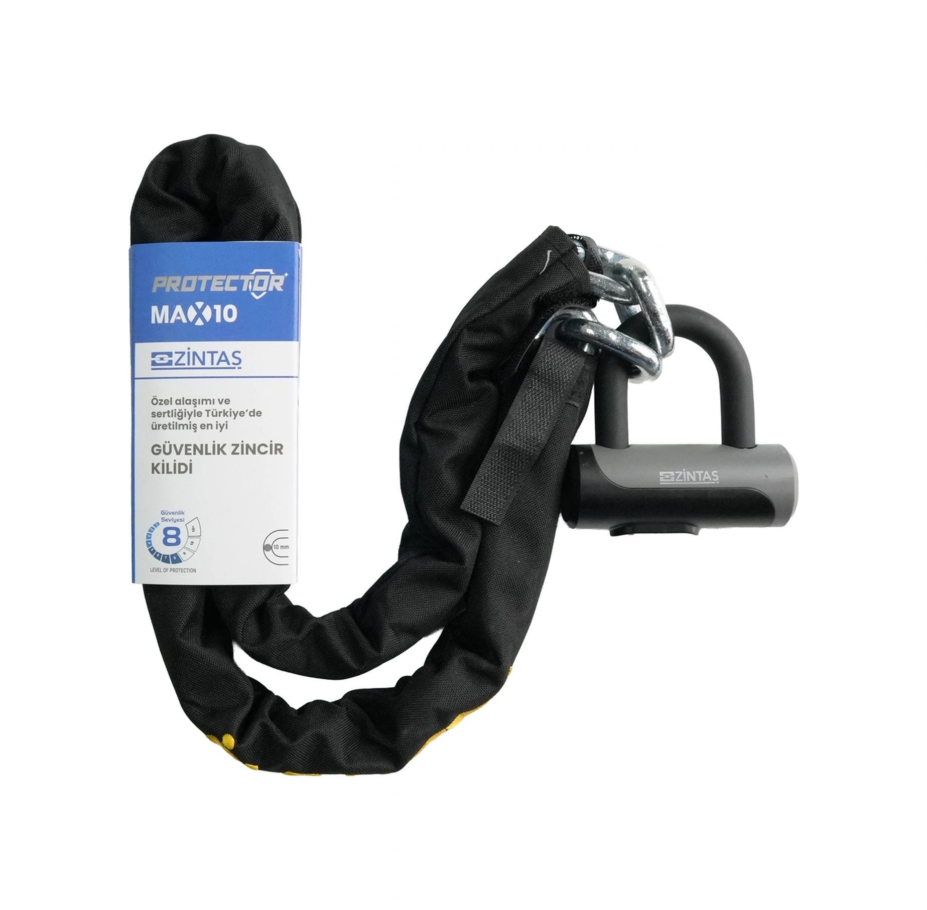 Zintaş Max10 Kesilmez Motosiklet Zincir Kilit 10 MM 150 CM
