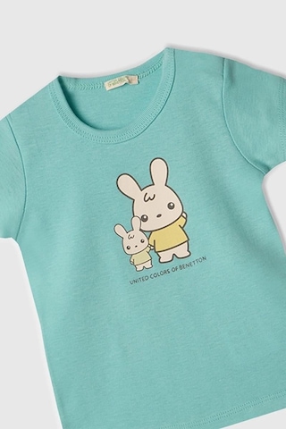 United Colors Of Benetton Erkek Bebek T Shirt Turkuaz 3ı9wa1062-1422 Turkuaz