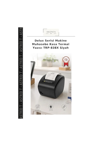 Delux Serisi Makine Muhasebe Kasa Termal Yazıcı Trp-838x Siyah