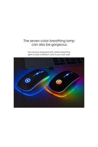 Jms Taşınabilir Renkli Işık Bluetooth Şarj Edilebilir Kablosuz Mouse