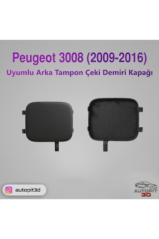 Peugeot 3008 2009 2016 Uyumlu Arka Tampon Çeki Demiri Kapağı