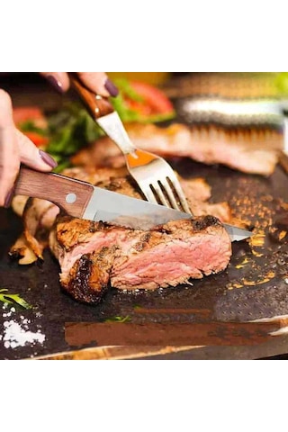 Steak Bıçağı Ahşap Saplı Çok Renkli