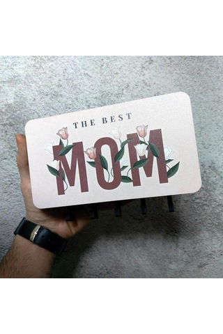 The Best Mom Anne Çiçek Resimli Bölmeli Anahtarlık Askılık Duvar Dekoru Diğer
