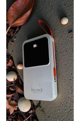 H22 10000 Mah Power Bank Pd 20w Ve Usb 22.5w Fast Hızlı Şarj Dahili Type C Ve Lightning Kablolu Dünya Standartlarına Uygun Polymer Batarya Birebir Amper Lcd Göstergeli Powerbank