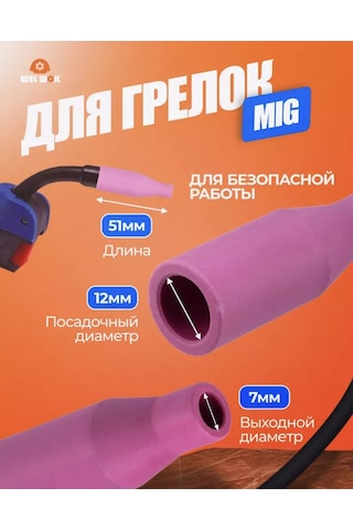 Wel Wok Mıg Yarı Otomatik Kaynak Makinesi İçin Nozul 2 Adet Seramik 249501385