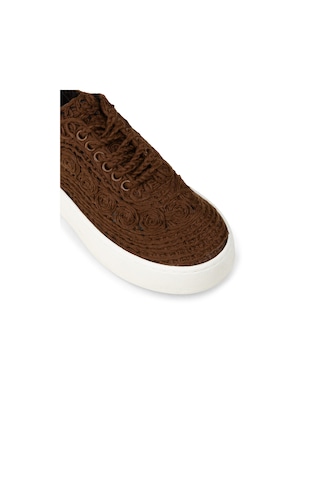 Deery Kadın Kahverengi Örgülü Sneaker Ayakkabı - K0046zkhvm01