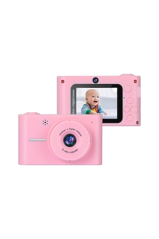 Vkemall Kız Çocukları İçin Pembe 20mp 1080p Dijital Fotoğraf Makinesi - 2.0 İnç Ekran, 8x Zoom, Ön-arka Kameralar, Dahili Pil, Önerisi