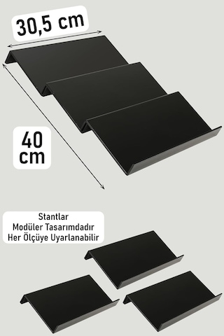 Color House 3 Adet Çekmece Içi Baharatlık Düzenleyici Stant Mutfak Dolap Içi Organizer Siyah Renk Z305 Tek Ebat Diğer